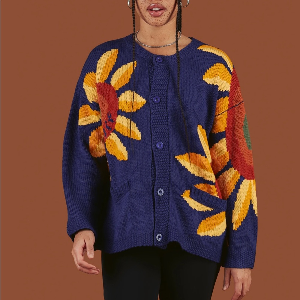 UNIF sunflower knit cardigan